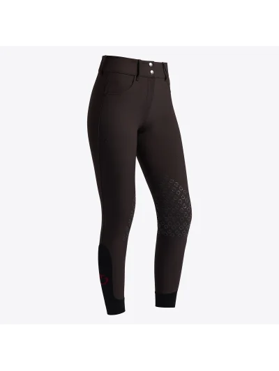 Pantalon d'équitation marron foncé (Espresso) côtelé à basanes pour femme American - Cavalleria Toscana