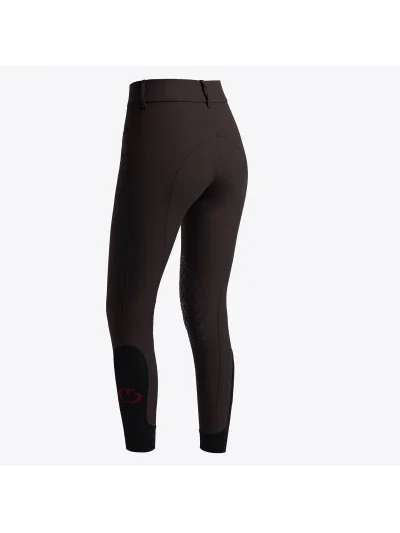 Pantalon d'équitation marron foncé (Espresso) côtelé à basanes pour femme American - Cavalleria Toscana - imagen 2