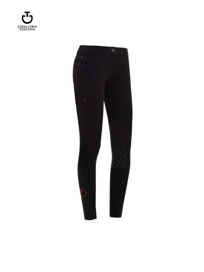 Pantalons d'équitation noir (grip aux genoux) pour femme - Cavalleria Toscana
