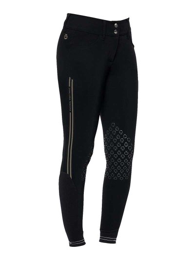Pantalons noir de taille haute et large (grip aux genoux) pour femme - Cavalleria Toscana