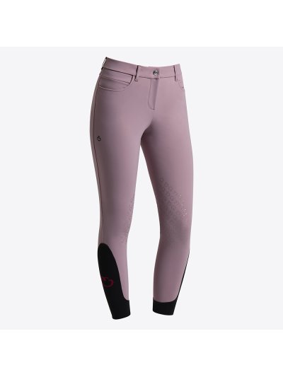 Pantalones de montar a caballo rosa palo con grip de silicona en la rodilla para mujer - Cavalleria Toscana