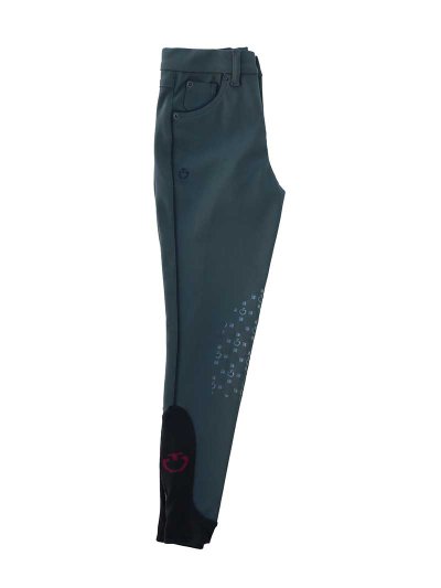 Pantalons gris foncé avec poches et passepoils noir (grip aux genoux) junior unisexe - Cavalleria Toscana