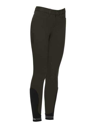 Pantalons d'équitation kaki foncé (grip aux genoux) junior unisexe - Cavalleria Toscana