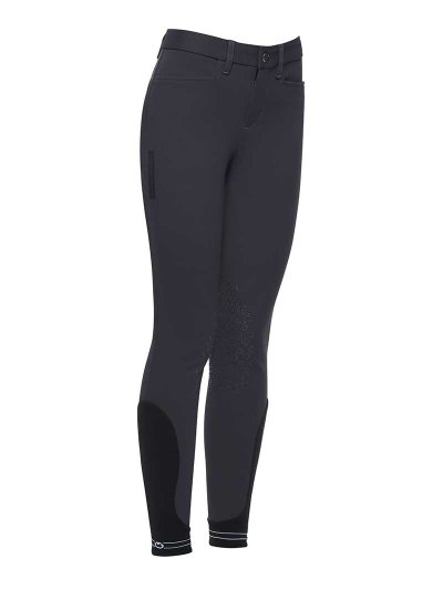 Pantalons d'équitation gris bleuté (grip aux genoux) junior unisexe - Cavalleria Toscana