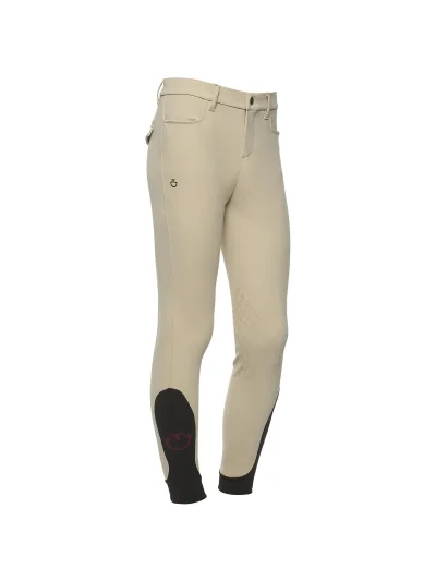 Pantalon d'équitation beige à basanes avec poches pour garçon - Cavalleria Toscana