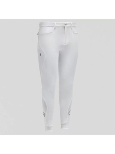Pantalones de montar a caballo blancos (grip rodilla) con ventilación superior para hombre - Cavalleria Toscana