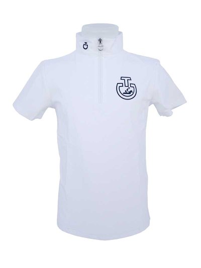 Polo de compétition à manches courtes blanc pour fille - Cavalleria Toscana
