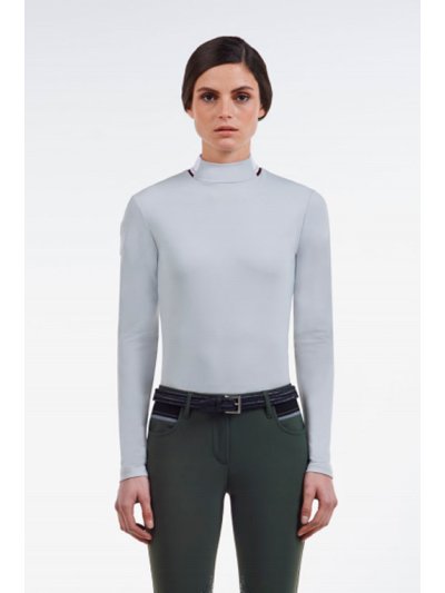 T-shirt d'entraînement à manches longues gris pour femme - Cavalleria Toscana
