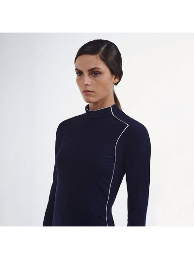 T-shirt polaire d'entraînement à manches longues bleu marine pour femme - Cavalleria Toscana