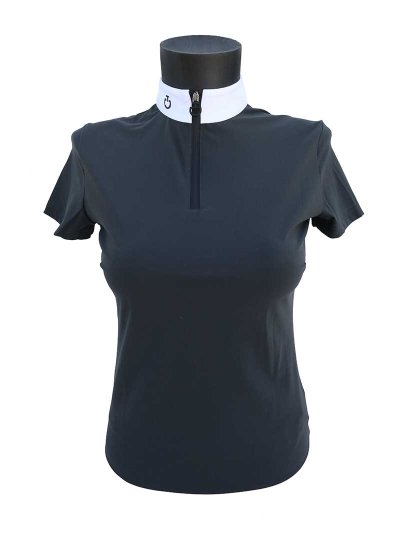 Polo de compétition à manches courtes gris foncé avec perforaciones pour femme - Cavalleria Toscana
