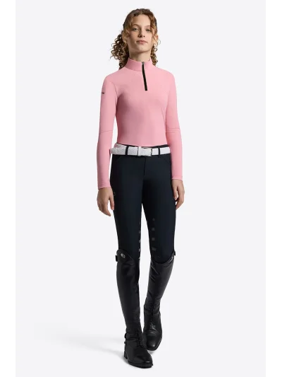 Polo de entrenamiento de manga larga rosa (Peony) con brillantes para niña - RG - imagen 2