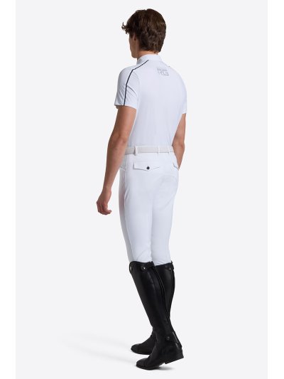 Polo técnico de manga corta blanco con botones para hombre - RG - imagen 2