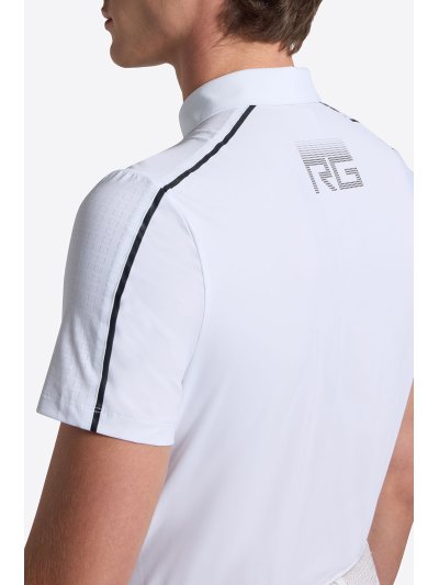 Polo técnico de manga corta blanco con botones para hombre - RG - imagen 3