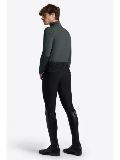 Polo de entrenamiento de manga larga verde oscuro (Deep Forest) con media cremallera para hombre - RG - imagen 2