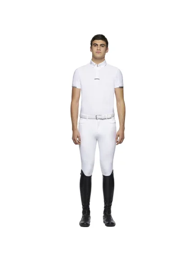 White competition polo shirt for men - Cavalleria Toscana - imagen 2
