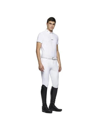 White competition polo shirt for men - Cavalleria Toscana - imagen 3