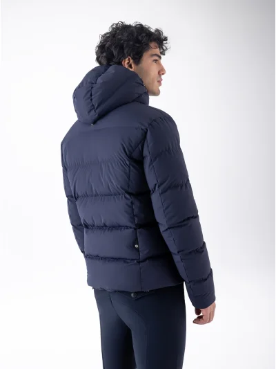 Plumífero con capucha azul marino para hombre EQCAN - Equiline - imagen 4