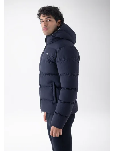 Plumífero con capucha azul marino para hombre EQCAN - Equiline - imagen 3
