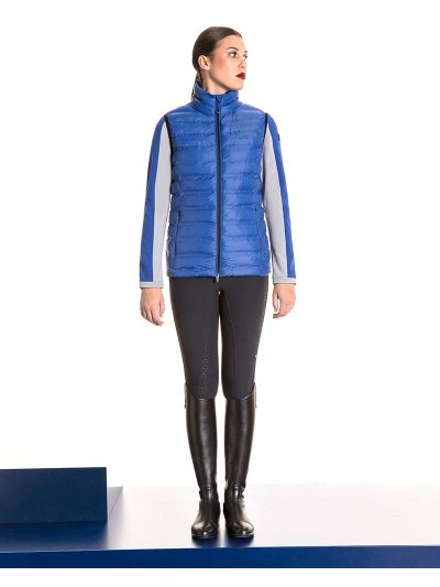 Gilet matelassé bleu à col haut pour femme - Ambra - Equiline