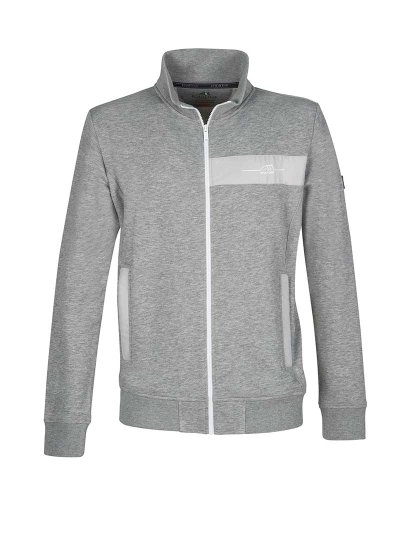 Sweat gris clair zippé avec coudières pour homme - Fair - Equiline