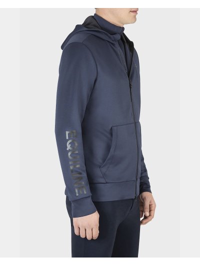 Chaqueta azul marino con capucha y cremallera  técnica para hombre - Cenac - Equiline