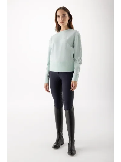 Sudadera de cuello redondo verde para mujer EQCARLY - Equiline - imagen 3