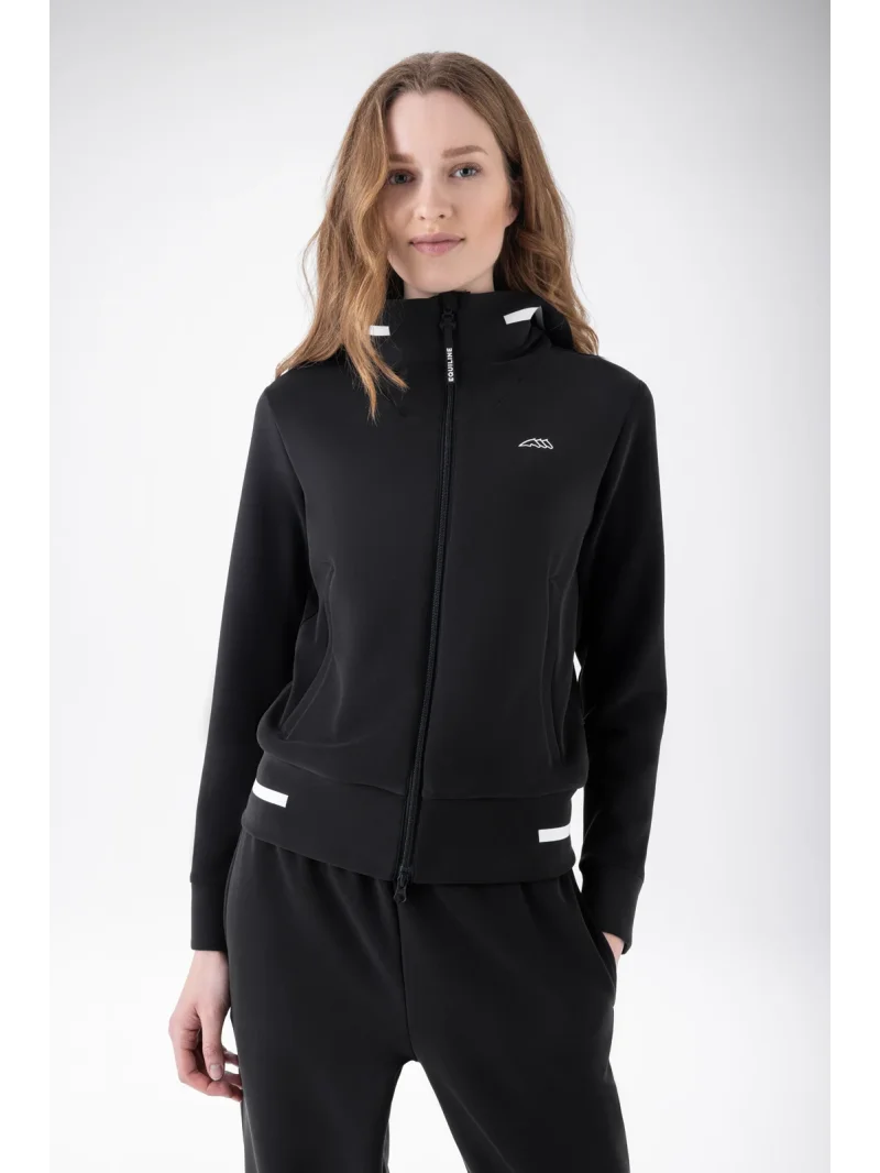 Black technical full-zip hoodie for women EQCETIR