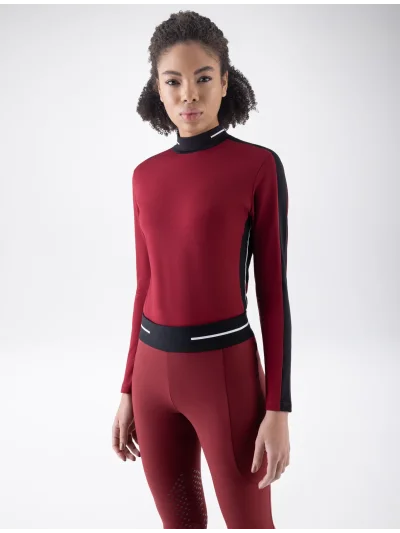 Camiseta técnica second skin roja (Alpine Plum) para mujer EQKIN - Equiline - imagen 2