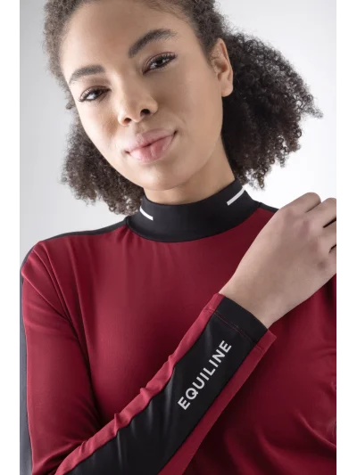Camiseta técnica second skin roja (Alpine Plum) para mujer EQKIN - Equiline
