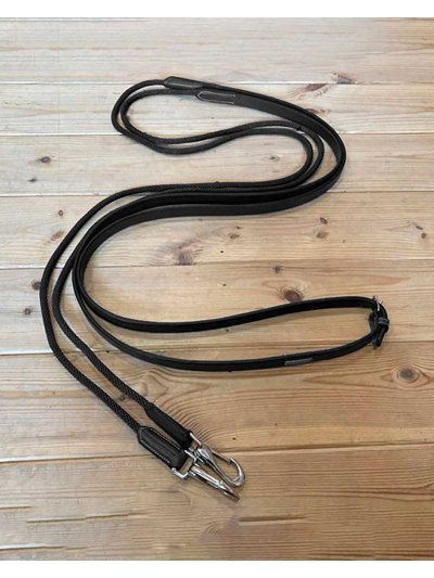 Rênes allemandes noire pour poney- Collection ONE - JUMP IN
