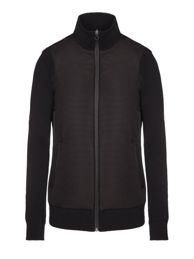 Bomber de nylon imperméable noire avec manches élastiques pour femme - Cavalleria Toscana