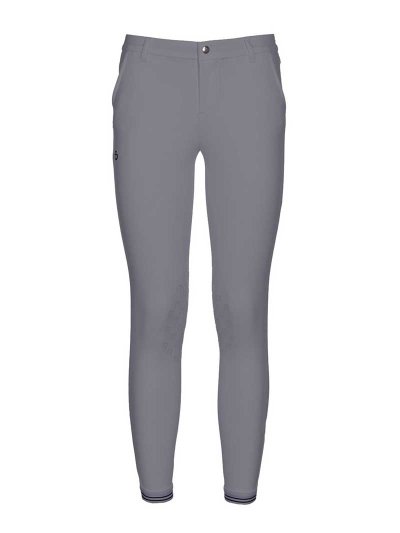 Pantalons d'équitation gris clair (grip aux genoux) junior unisexe - Cavalleria Toscana Revolution