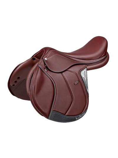 Silla de salto de cuero marrón oscuro - Nick Skelton - Equiline