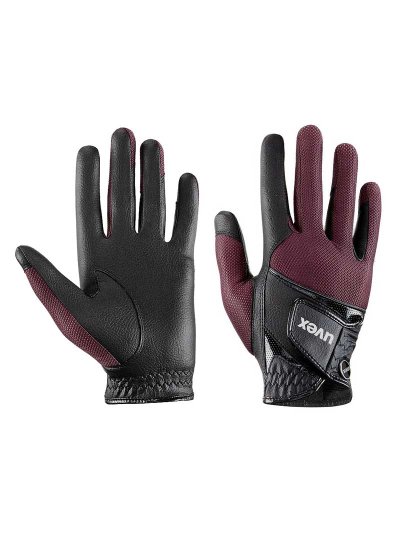 Gants d'équitation avec ventilation noir et bordeaux/vino - Summair - UVEX