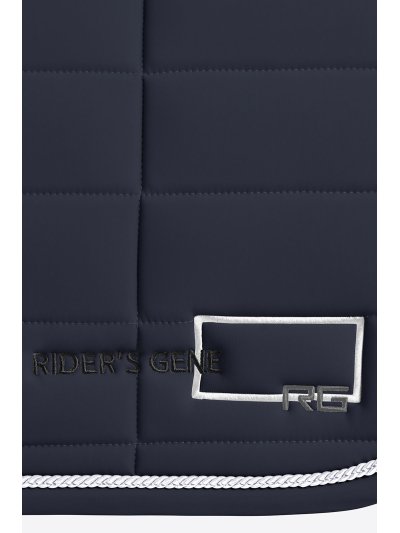 Tapis de saut bleu marine avec passepoils pour cheval - RG - imagen 2