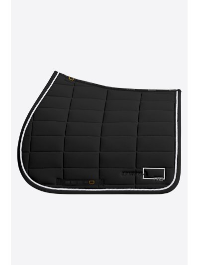 Tapis de saut noir avec passepoils pour cheval - RG