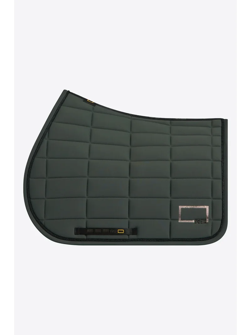 Dark green (Deep Forest) jumping saddle pad with rhinestones for horses and ponies