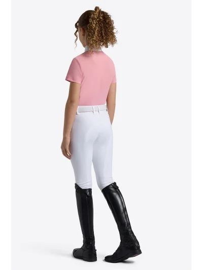 Polo de concurso de manga corta rosa (Peony) con brillantes para niña - RG - imagen 3