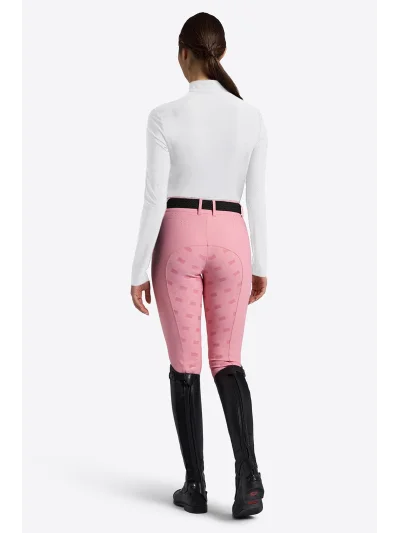 Polo de concours à manches longues blanc avec strass roses pour femme - RG - imagen 3