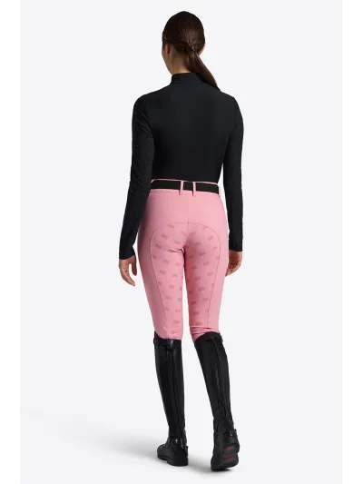 Polo de concours à manches longues noir avec strass roses pour femme - RG - imagen 2