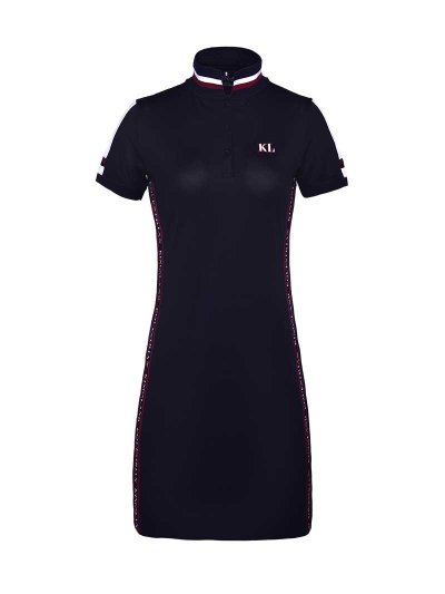 Robe en piqué style Polo à manches courtes bleu marine pour femme - KLdorma - Kingsland
