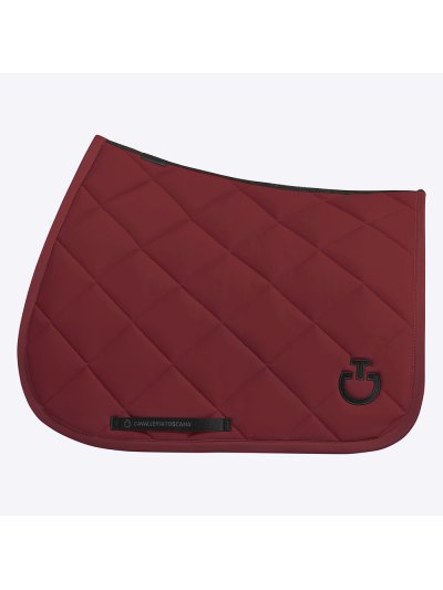 Sudadero de salto burdeos con el logotipo bordado en negro Diamond quilted - Cavalleria Toscana
