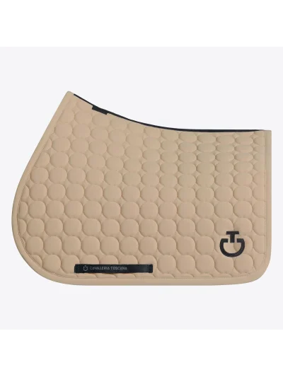 Sudadero de salto beige tostado (Aluminum) de jersey con acolchado circular para caballo Circle Quilted - Cavalleria Toscana