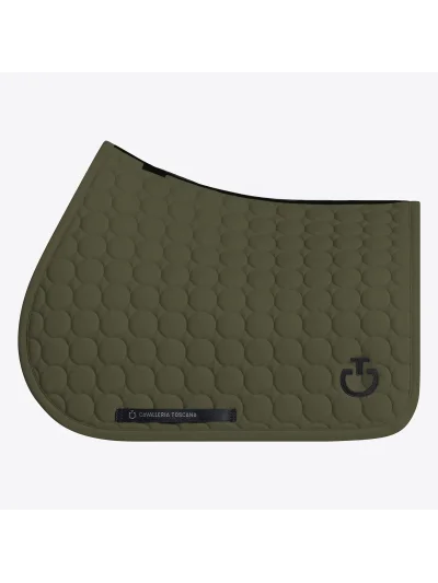 Sudadero de salto verde oliva (Winter Moss) de jersey con acolchado circular para caballo Circle Quilted - Cavalleria Toscana