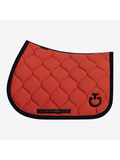 Sudadero de salto rojo con logo bordado negro para caballo y pony New Circular Quilted - Cavalleria Toscana
