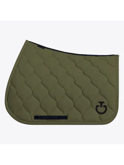 Sudadero de salto verde oliva (Winter Moss) con acolchado circular y logo bordado para caballo y pony New Circular Quilted - Cavalleria Toscana