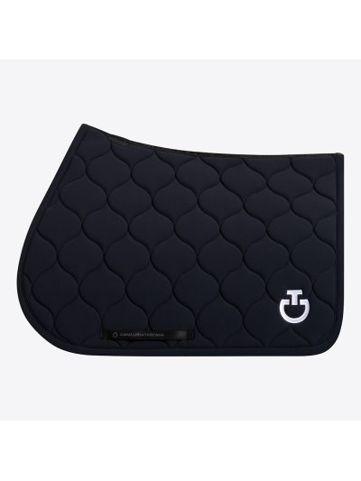 Sudadero de salto azul marino con logo bordado blanco para caballo y pony New Circular Quilted - Cavalleria Toscana