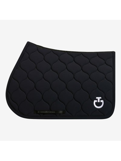 Sudadero de salto negro con logo bordado blanco para caballo y pony New Circular Quilted - Cavalleria Toscana