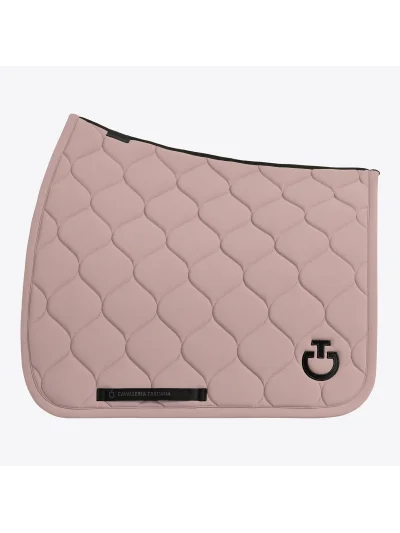 Tapis de dressage rose poudré (Cipria) matelassé circulaire pour cheval - Cavalleria Toscana