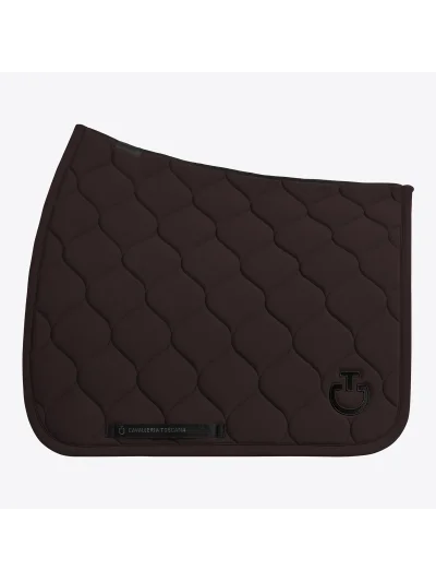 Tapis de dressage marron foncé (Espresso) matelassé circulaire pour cheval - Cavalleria Toscana